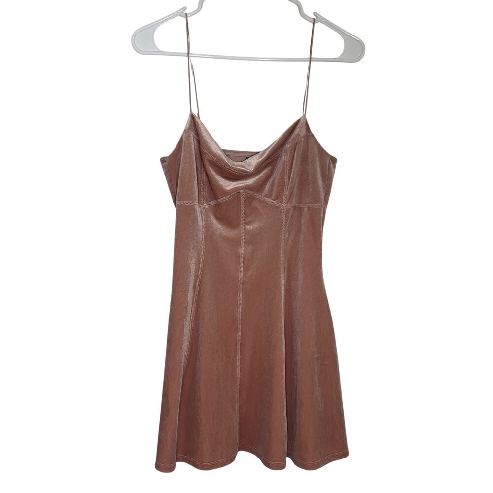 Urban Outfitters Velvet Pink Mini Dress Size M Spaghetti Strap Party Holiday Y2K